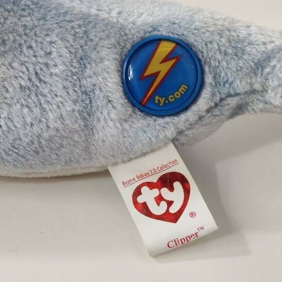 Ty Beanie Babies 2.0 Clipper The Dolphin Stuffed Animal Plush Toy with Hang Tags - Picture 3 of 8